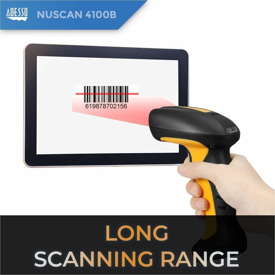 Adesso NuScan 4100B Bluetooth Antimicrobial Waterproof CCD Barcode Scanner - NUSCAN 4100B