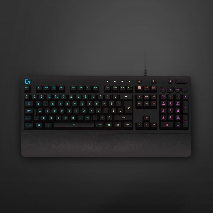 Logitech G213 Prodigy Gaming Keyboard - Wired RGB Backlit Keyboard with Mech-dome Keys, Palm Rest, Adjustable Feet, Media Controls, USB, Compatible with Windows - 920-008083
