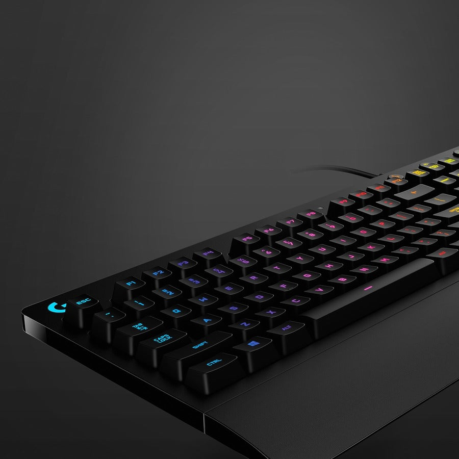 Logitech G213 Prodigy Gaming Keyboard - Wired RGB Backlit Keyboard with Mech-dome Keys, Palm Rest, Adjustable Feet, Media Controls, USB, Compatible with Windows - 920-008083