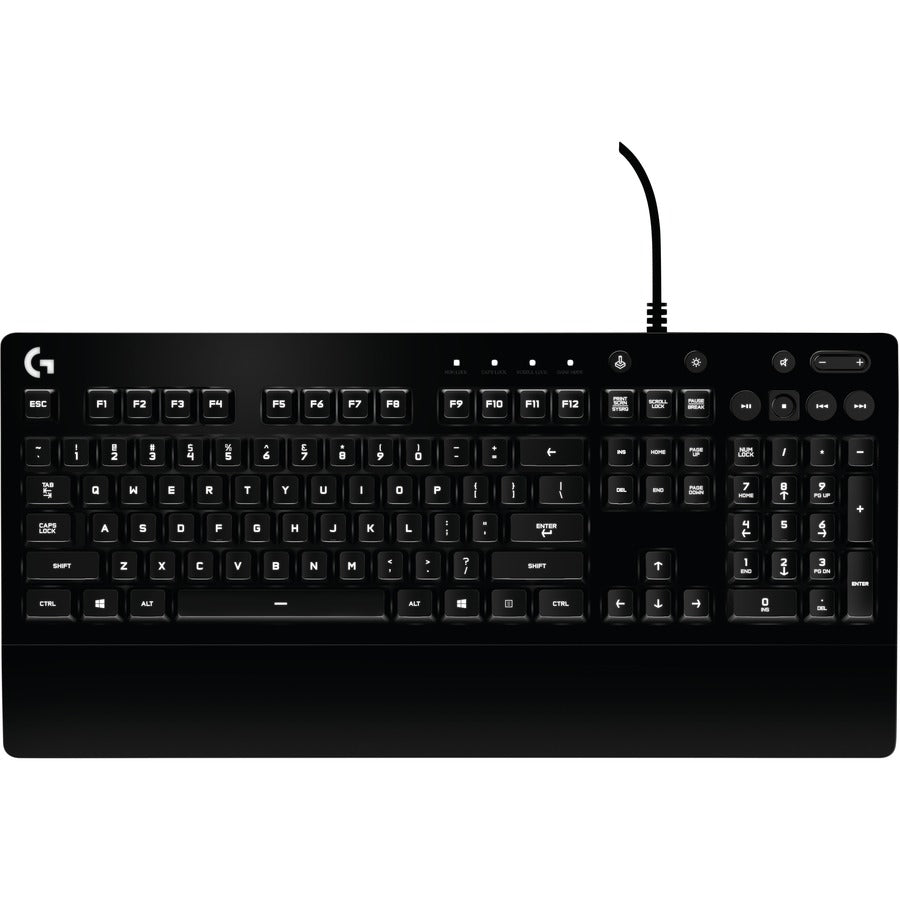 Logitech G213 Prodigy Gaming Keyboard - Wired RGB Backlit Keyboard with Mech-dome Keys, Palm Rest, Adjustable Feet, Media Controls, USB, Compatible with Windows - 920-008083