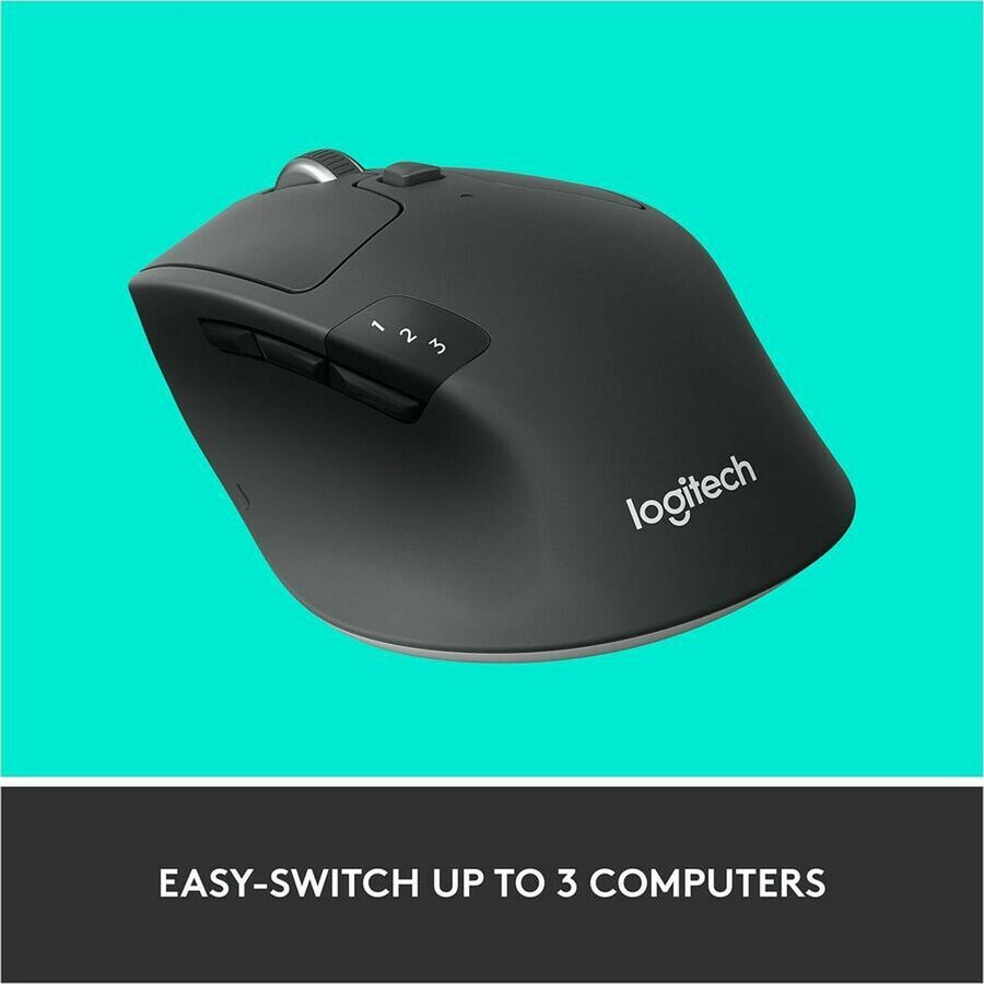 Logitech M720 Triathlon Multi-Device Wireless Mouse, Bluetooth, USB Unifying Receiver, 1000 DPI, 8 Buttons, 2-Year Battery, Compatible with Laptop, PC, Mac, iPadOS - Black - 910-004790