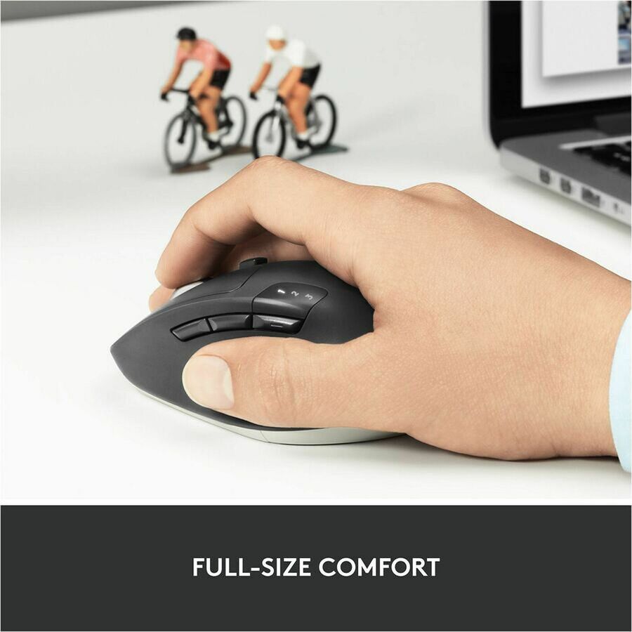 Logitech M720 Triathlon Multi-Device Wireless Mouse, Bluetooth, USB Unifying Receiver, 1000 DPI, 8 Buttons, 2-Year Battery, Compatible with Laptop, PC, Mac, iPadOS - Black - 910-004790