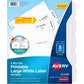 Avery&reg; Big Tab Printable Large White Label Dividers
