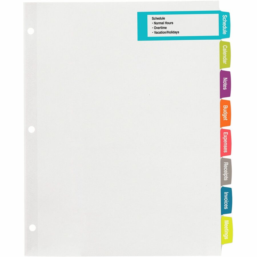 Avery&reg; Big Tab Printable Large White Dividers with Easy Peel, 8 Tabs - 14441