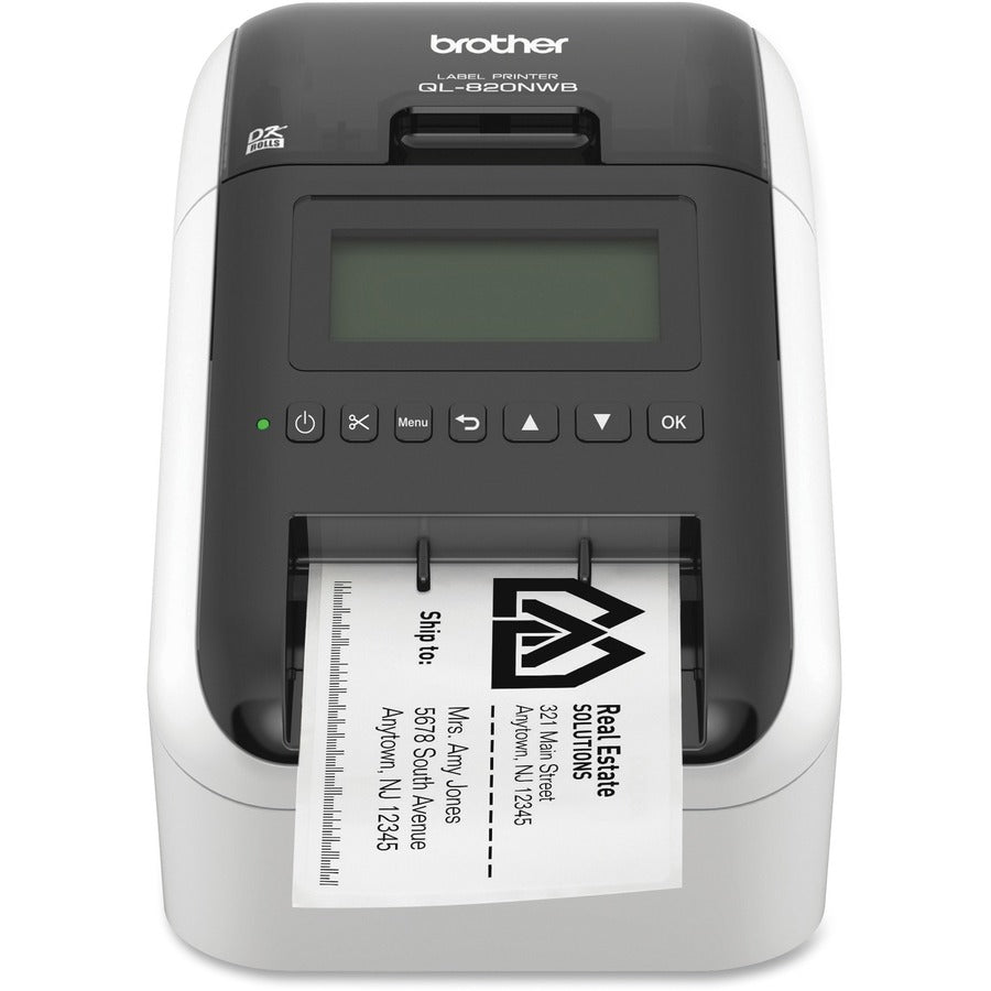Brother QL820NWB Direct Thermal Printer - Monochrome - Handheld - Label Print - USB - Bluetooth - Wireless LAN - QL820NWB