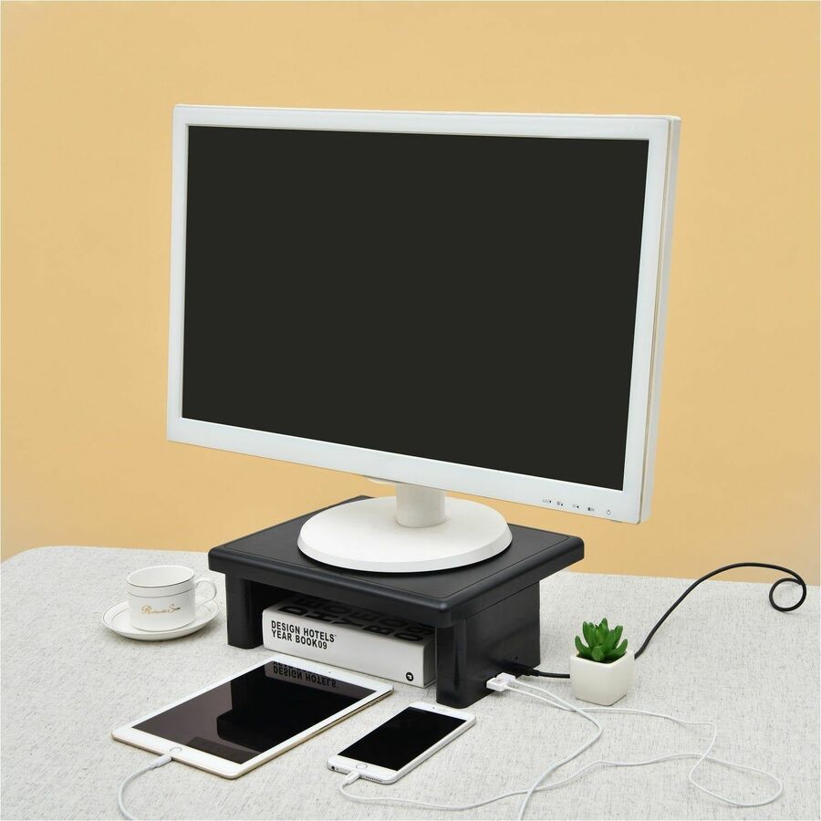 DAC&reg; Stax MP-213 Height-Adjustable Monitor/Laptop Stand with 2-USB Ports, Black - 02159
