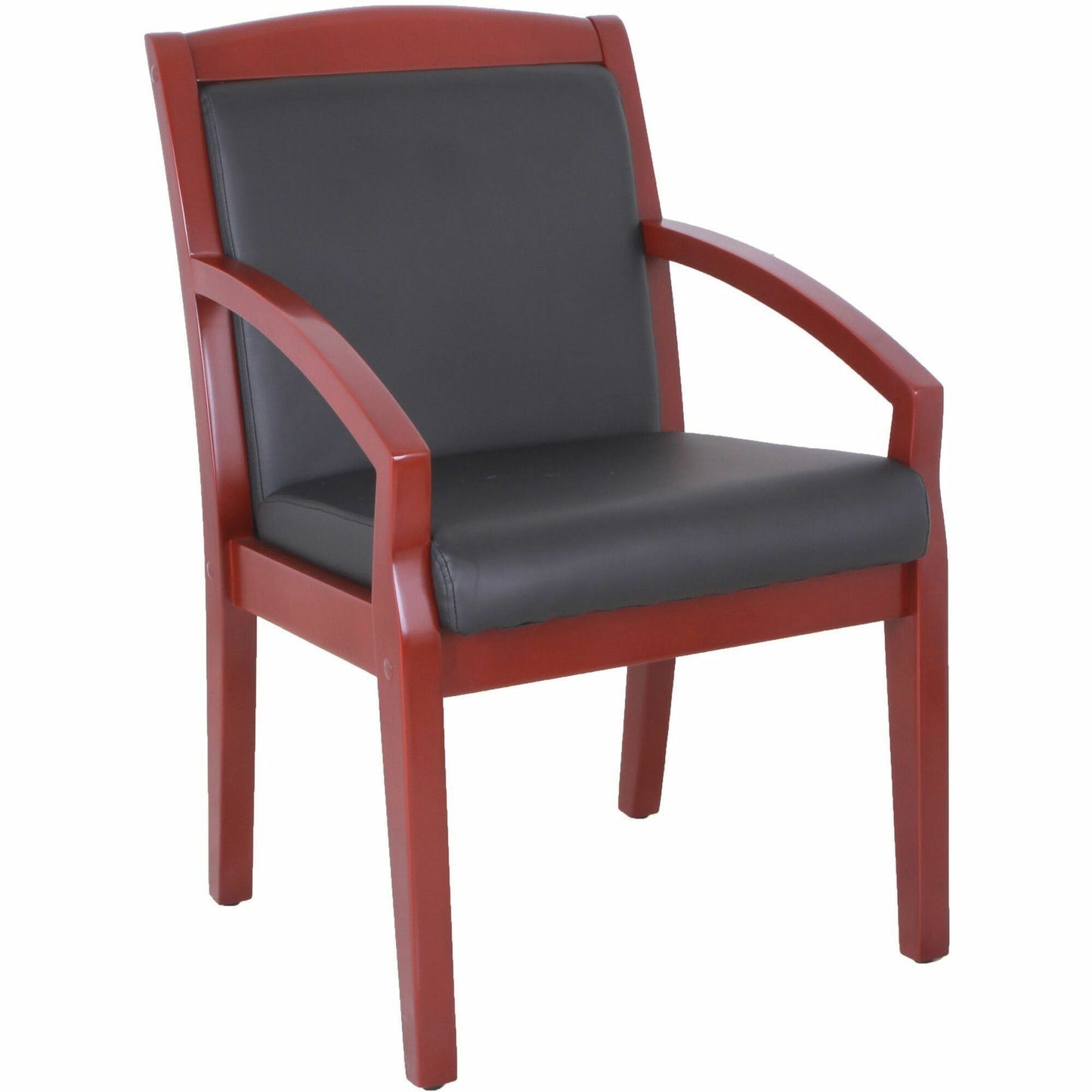 Lorell Sloping Arms Wood Frame Guest Chair