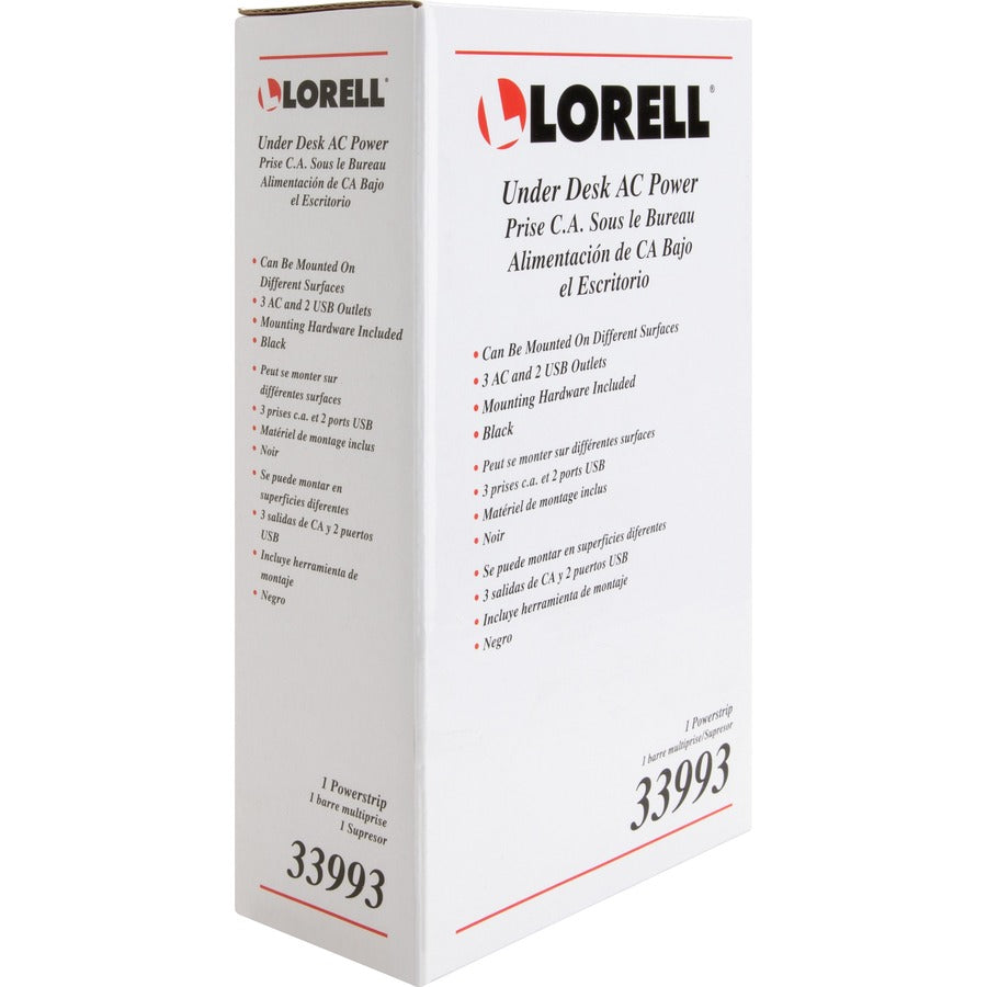 Lorell Under Desk AC Power Center with USB Charger - 33993