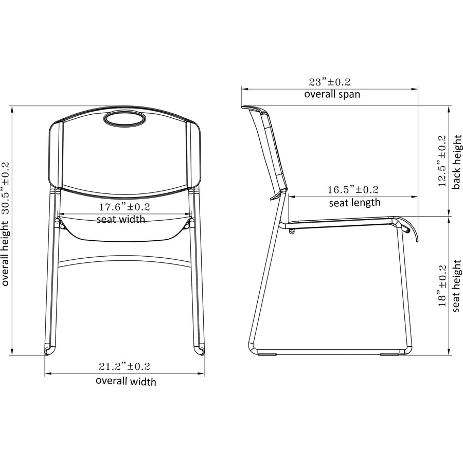 Lorell Heavy-duty Standard-height Stack Chairs - 62528