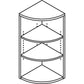 Lorell Essentials Series Hutch End Corner Bookcase - 69890