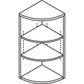 Lorell Essentials Series Hutch End Corner Bookcase - 69890
