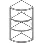 Lorell Essentials Series Hutch End Corner Bookcase - 69891