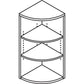 Lorell Essentials Series Hutch End Corner Bookcase - 69891