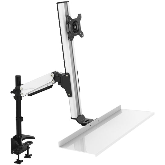 Lorell Mounting Arm for Monitor, Keyboard, Mouse, Computer - Black, Silver