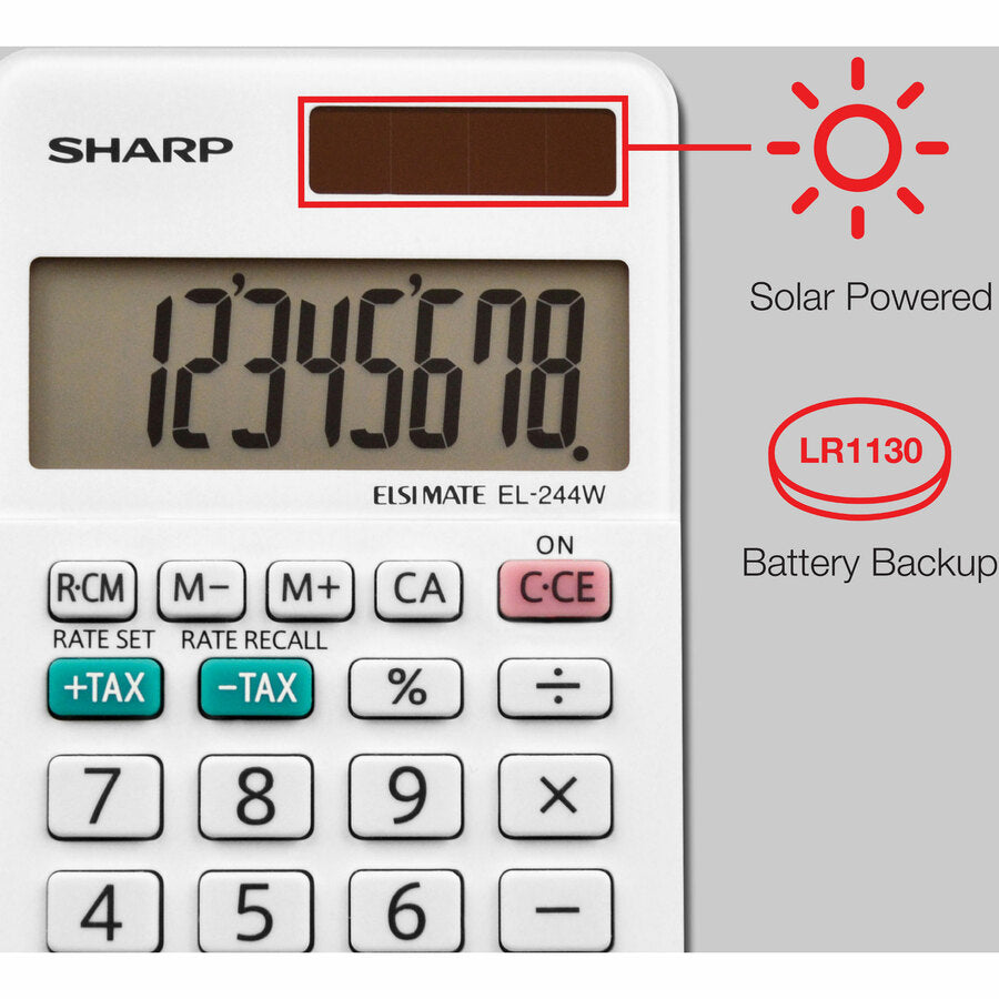 Sharp Calculators EL-244WB 8-Digit Professional Pocket Calculator - EL244WB