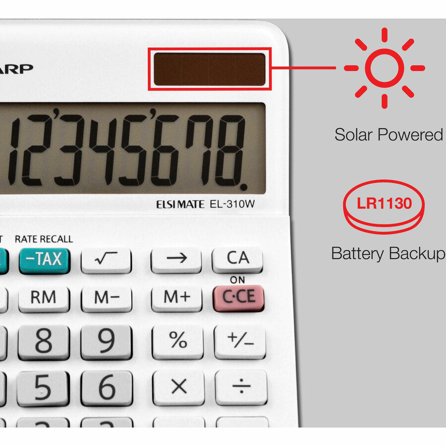 Sharp Calculators EL-310WB 8-Digit Professional Mini-Desktop Calculator - EL310WB