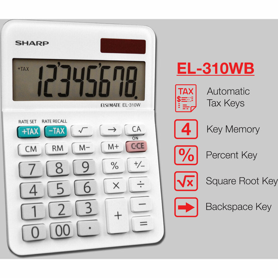 Sharp Calculators EL-310WB 8-Digit Professional Mini-Desktop Calculator - EL310WB