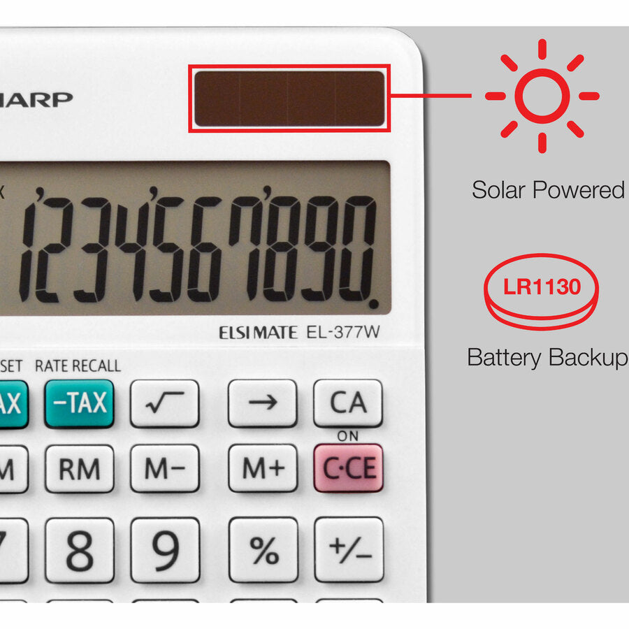 Sharp Calculators EL-377WB 10-Digit Professional Handheld Calculator - EL377WB