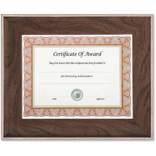 nudell 8.5" x 11" Executive Series Document/Photo Frame, Mahogany/Silver Outer Border