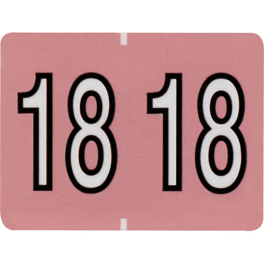 TOPS End Tab Year Labels - 2018 - Pink - 500/Pack