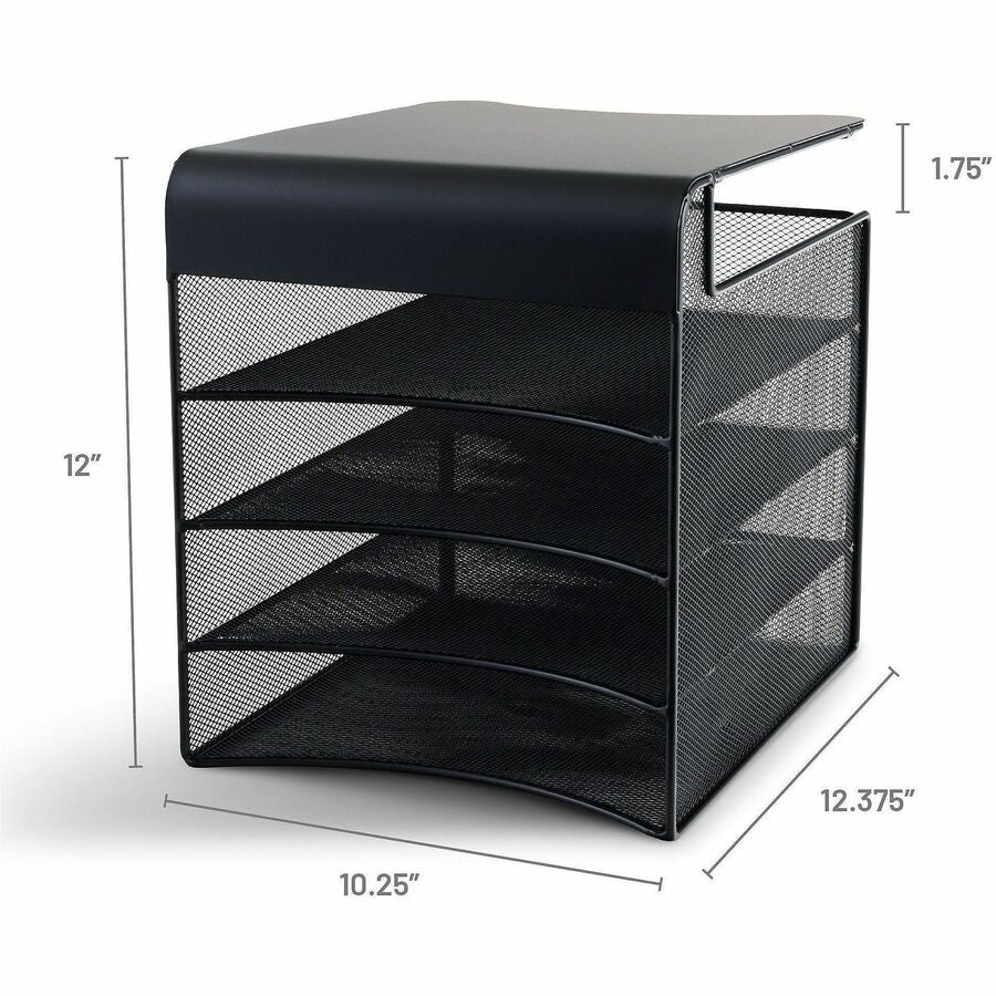 Safco Onyx Solid Top Horizontal Hanging Storage - 3242BL