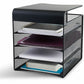 Safco Onyx Solid Top Horizontal Hanging Storage - 3242BL