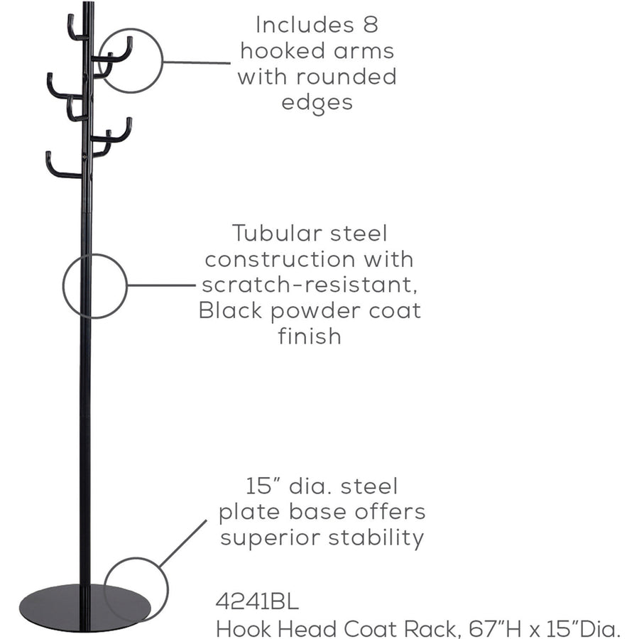 Safco Hook Head Coat Rack - 4241BL