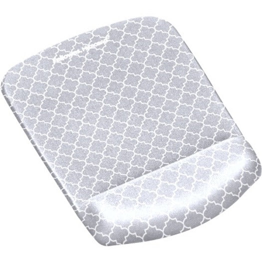 Fellowes PlushTouch Mouse Pad Wrist Rest - Gray Lattice - 9549702