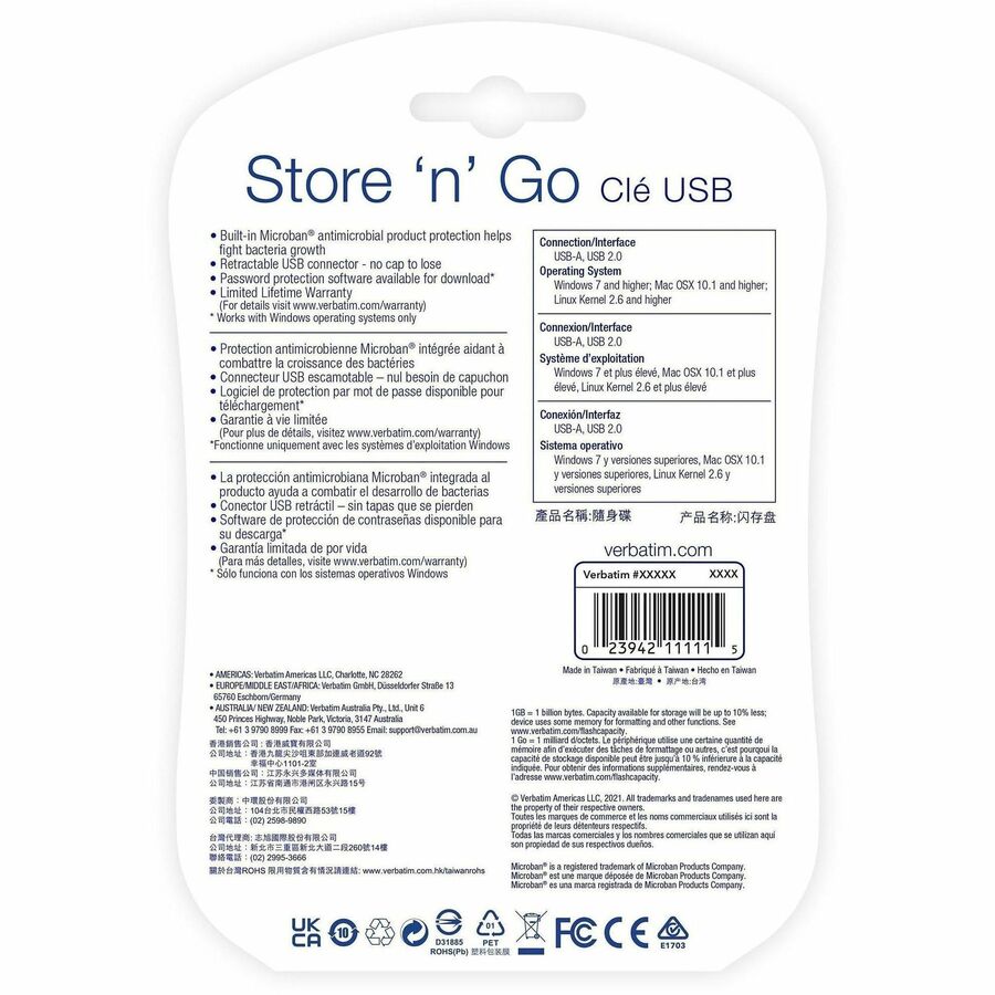 Verbatim 16GB Store 'n' Go USB Flash Drive - 3pk - Red, Green, Blue - 99122