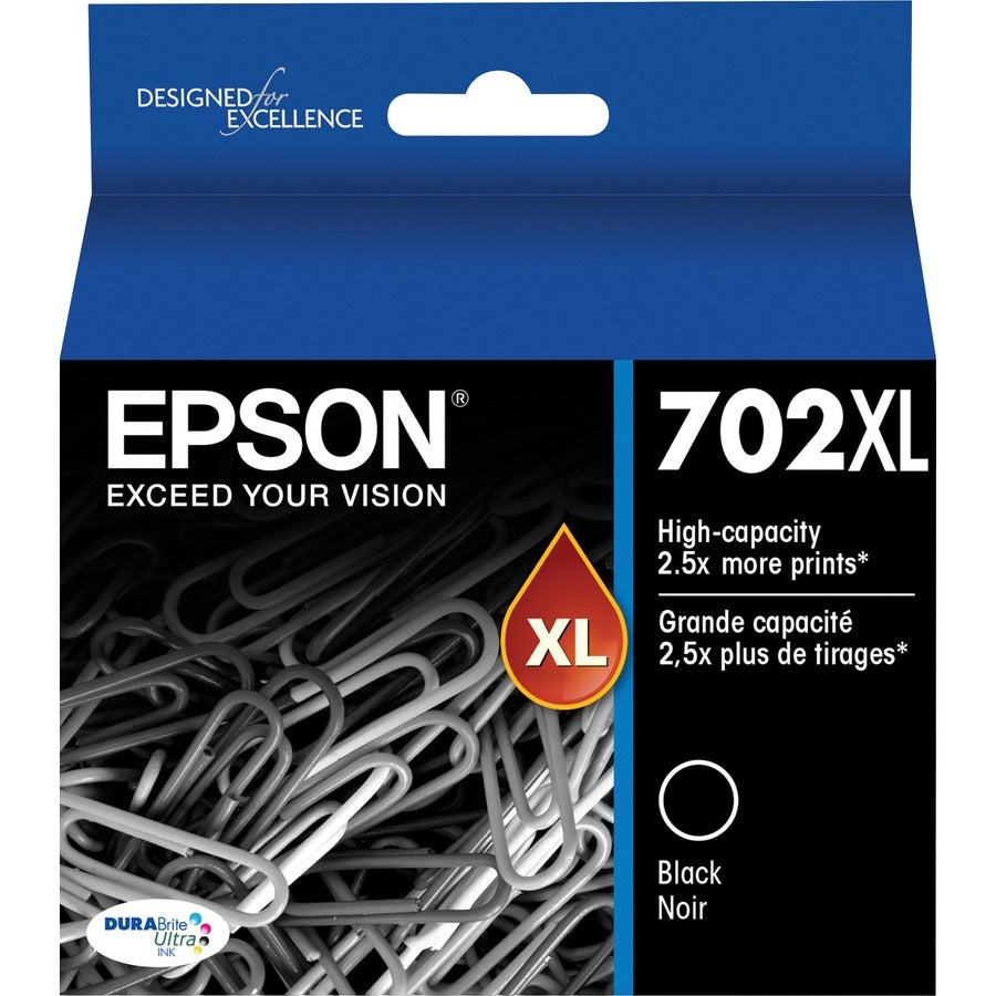 Epson DURABrite Ultra T702XL Original High Yield Inkjet Ink Cartridge - Black - 1 Each - T702XL120-S