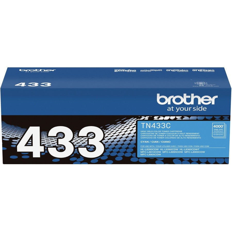 Brother TN433C Original High Yield Laser Toner Cartridge - Cyan - 1 Each - TN433C