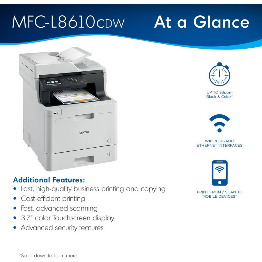 Brother MFC-L8610CDW Wireless Laser Multifunction Printer - Color - MFC-L8610CDW