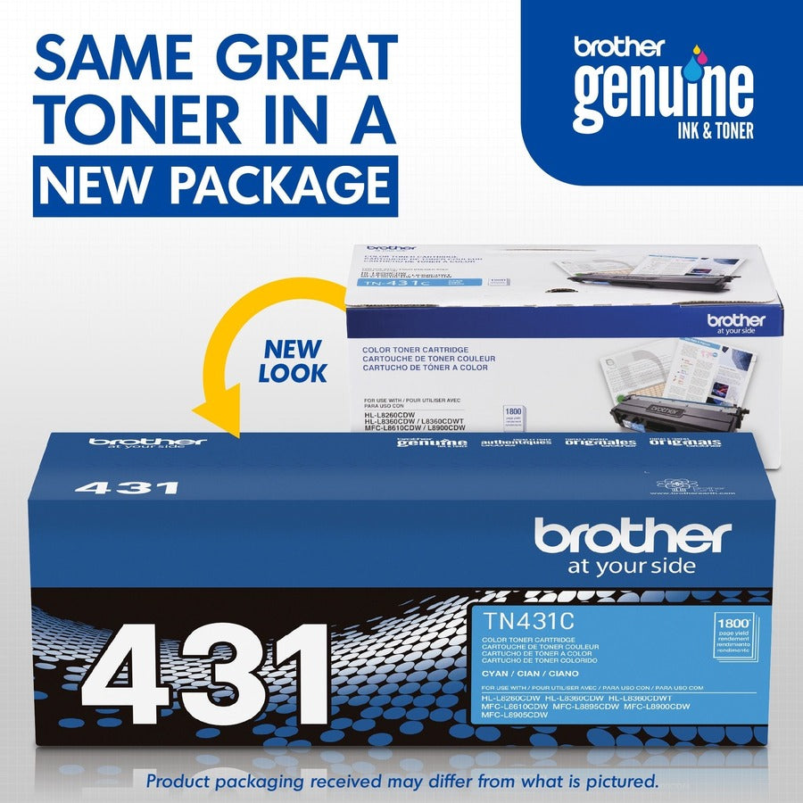 Brother TN431C Original Standard Yield Laser Toner Cartridge - Cyan - 1 Each - TN431C