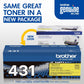 Brother TN431Y Original Standard Yield Laser Toner Cartridge - Yellow - 1 Each - TN431Y