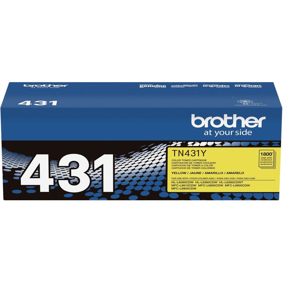Brother TN431Y Original Standard Yield Laser Toner Cartridge - Yellow - 1 Each - TN431Y