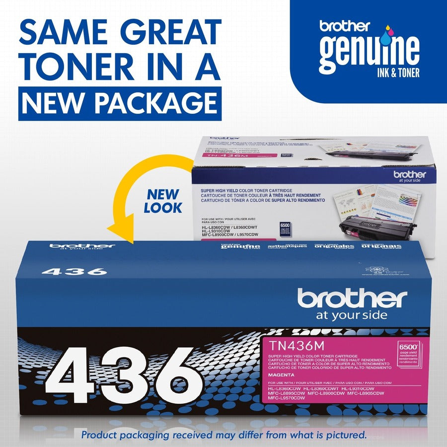 Brother TN436M Original Laser Toner Cartridge - Magenta - 1 Each - TN436M