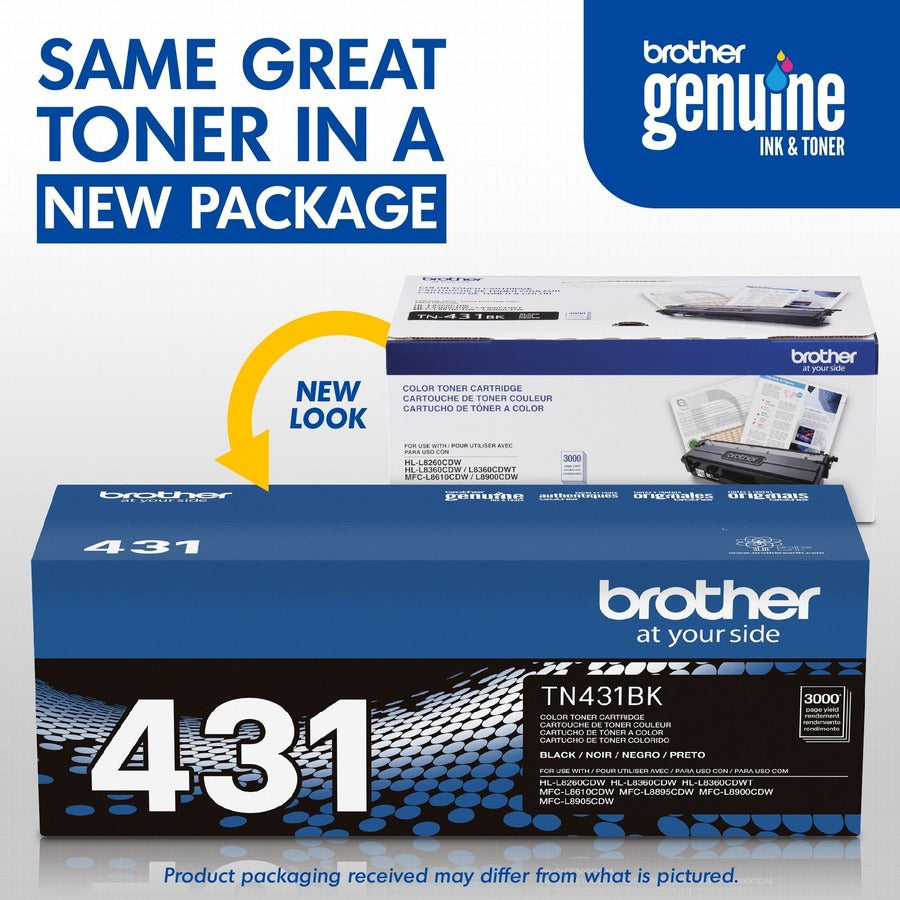 Brother TN431BK Original Standard Yield Laser Toner Cartridge - Black - 1 Each - TN431BK