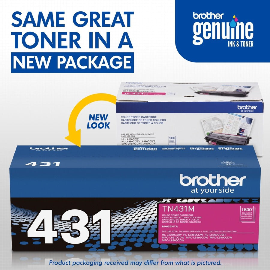 Brother TN431M Original Standard Yield Laser Toner Cartridge - Magenta - 1 Each - TN431M