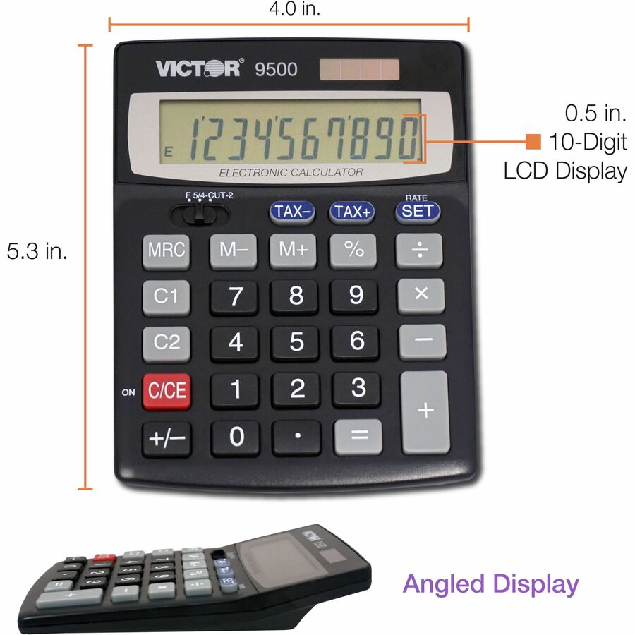 Victor 10 Digit Tax and Currency Conversion Desktop Calculator - 9500
