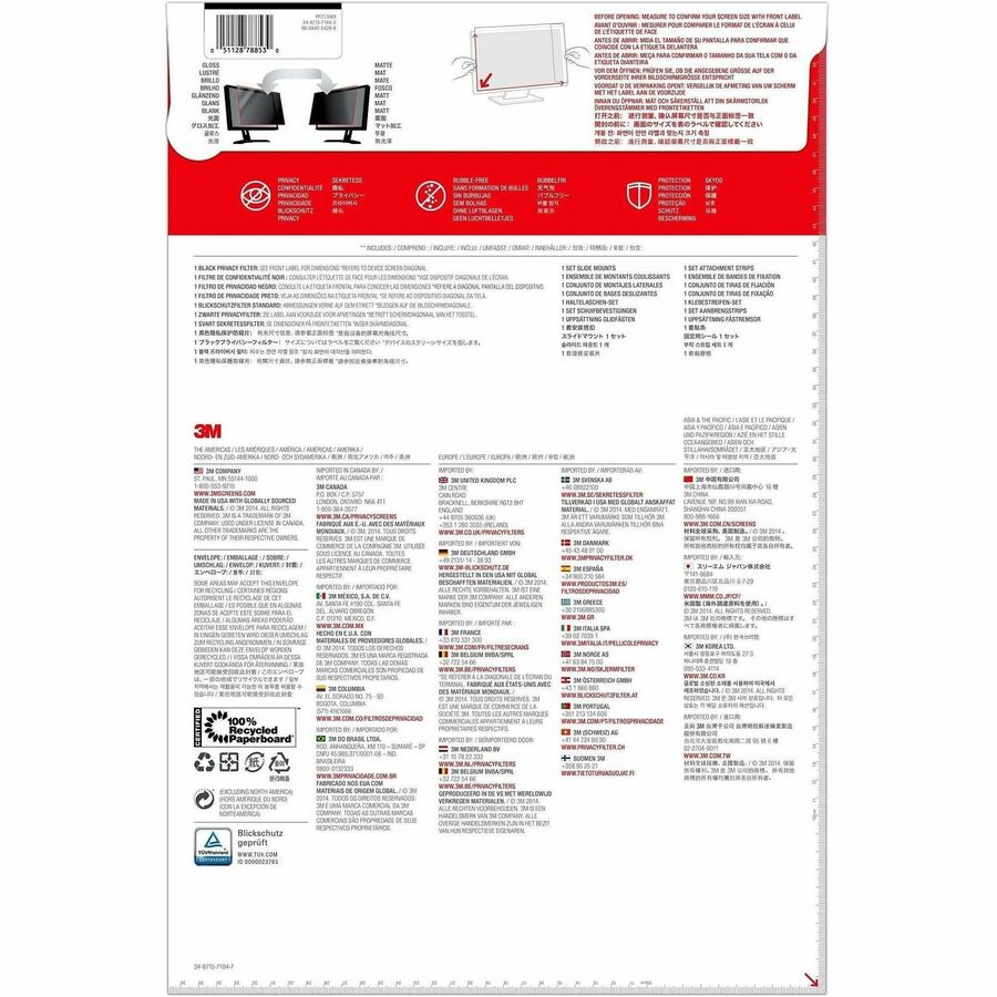 3M™ Privacy Filter for 21.5in Monitor, 16:9, PF215W9B - PF215W9B
