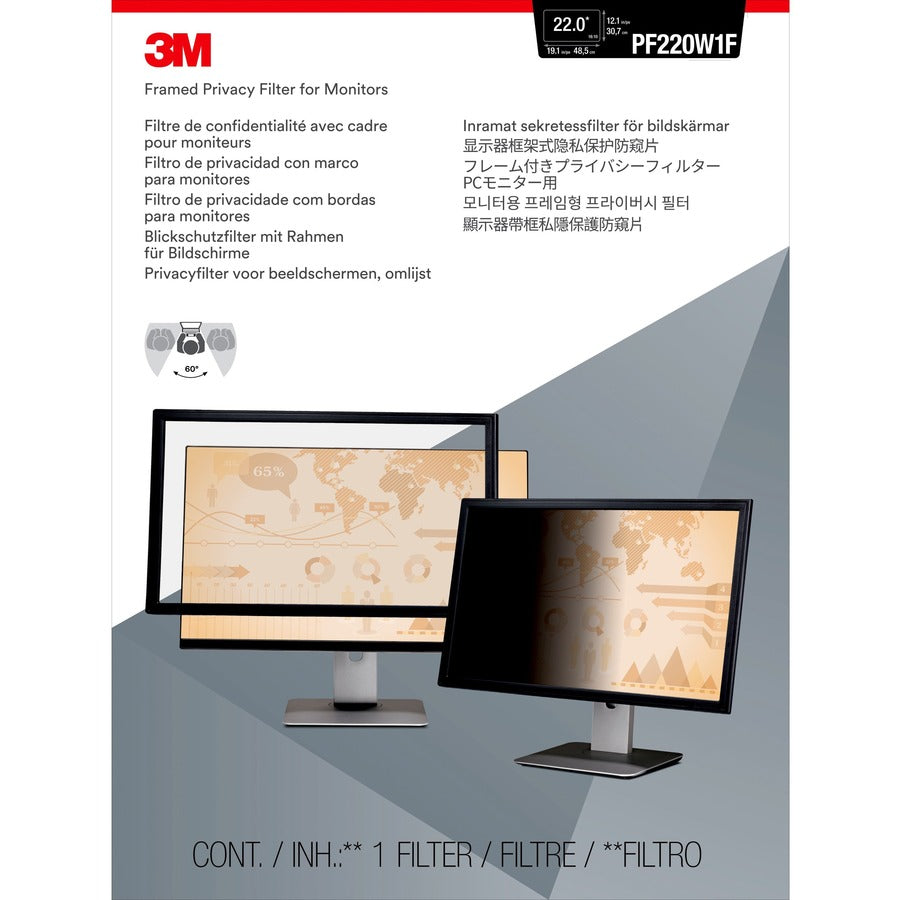 3M Framed Privacy Filter Black - PF220W1F