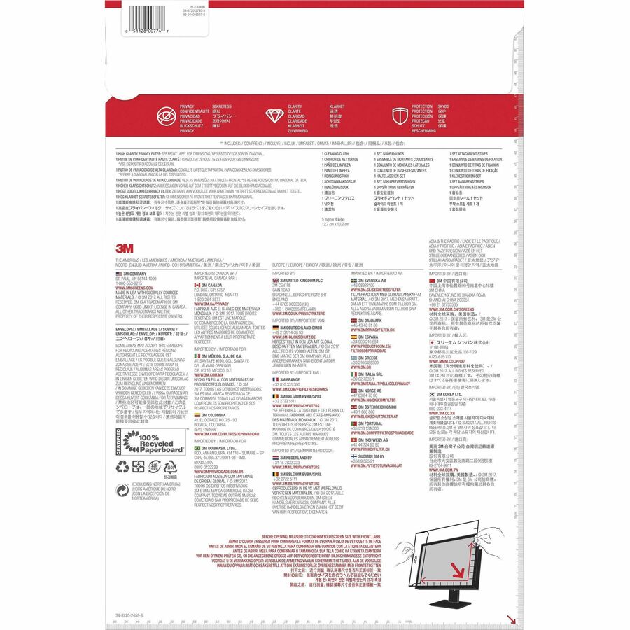 3M High Clarity Privacy Filter Black, Glossy - HC230W9B