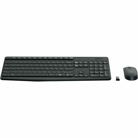Logitech MK235 Wireless Keyboard and Mouse Combo for Windows, 2.4 GHz Wireless Unifying USB Receiver, 15 FN Keys, Long Battery Life, Compatible with PC, Laptop (French Layout)