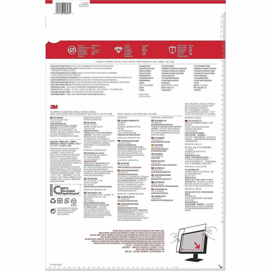 3M High Clarity Privacy Filter Black, Glossy - HC240W9B