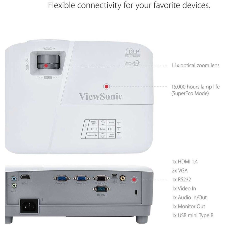 ViewSonic PA503S 3D Ready DLP Projector - 4:3 - Portable - PA503S