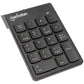 Manhattan Numeric Keypad, Wireless (2.4GHz), USB-A Micro Receiver, 18 Full Size Keys, Black, Membrane Key Switches, Auto Power Management, Range 10m, AAA Battery (included), Windows and Mac, Three - 178846