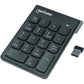 Manhattan Numeric Keypad, Wireless (2.4GHz), USB-A Micro Receiver, 18 Full Size Keys, Black, Membrane Key Switches, Auto Power Management, Range 10m, AAA Battery (included), Windows and Mac, Three - 178846