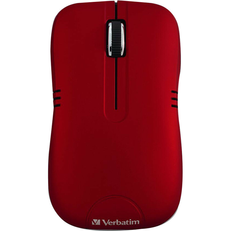 Verbatim Wireless Notebook Optical Mouse, Commuter Series - Matte Red - 99767