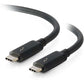 C2G 3ft Thunderbolt 3 USB C Cable - 20Gbps - 100W - Black - M/M