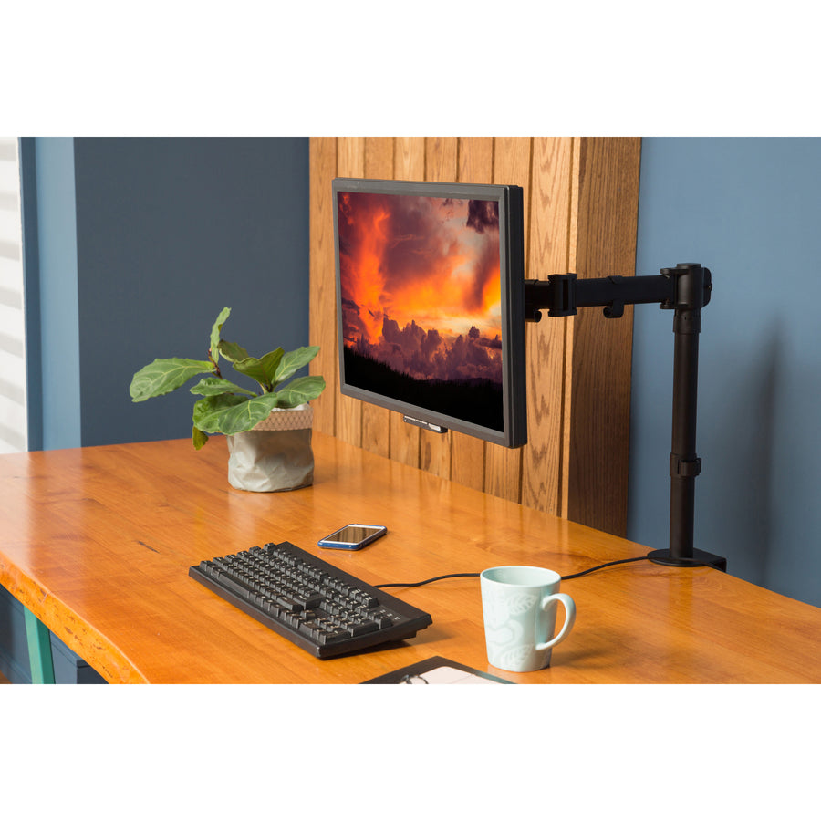 Lorell Active Office Mounting Arm for Monitor - Black - 99986